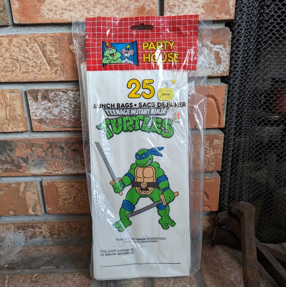Teenage Mutant Ninja Turtles Lunch Bags - 1990 - Leonardo - Vintage - TMNT